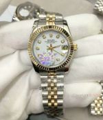 Replica Rolex Datejust Gold White Face with Diamond Watch 36mm